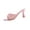 Pink, variant on Women's Kitten Heels Pumps Open Toe Mules Heels Slip On Lace Heeled Sandals Summer Dress Shoes for Party Wedding