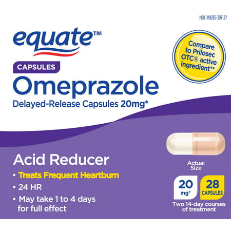 Equate Acid Reducer Omeprazole Magnesium Capsules, 20.6 mg, 28 (Best Acid Reducer Medicine)