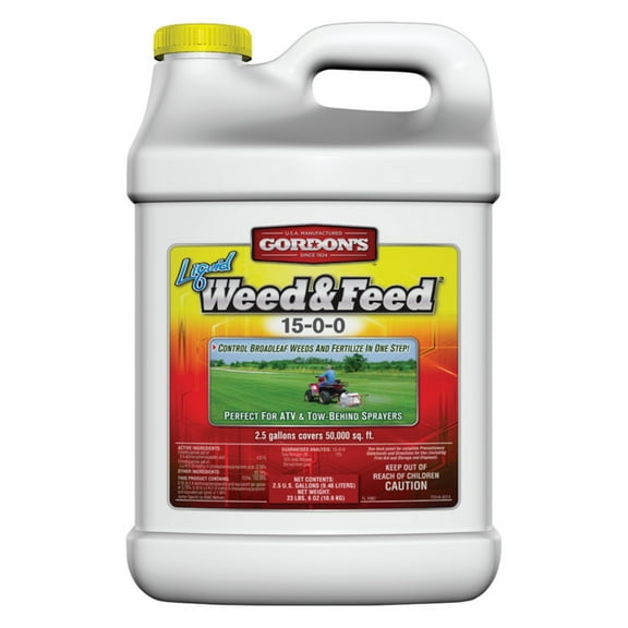 Gordon's 7311122 Liquid Weed & Feed, 15-0-0 Formula, Covers 50,000 Sq. Ft., 2.5 Gallon Concentrate - Quantity 1
