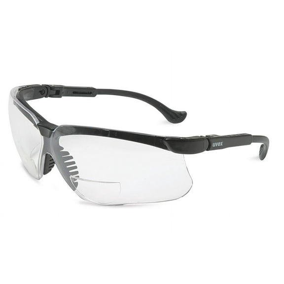 Uvex GenesisÂ®  1.5 Magnification Safety Glasses, Black Frame, Clear Anti-Scratch/Hard Coat Lens (S3761)