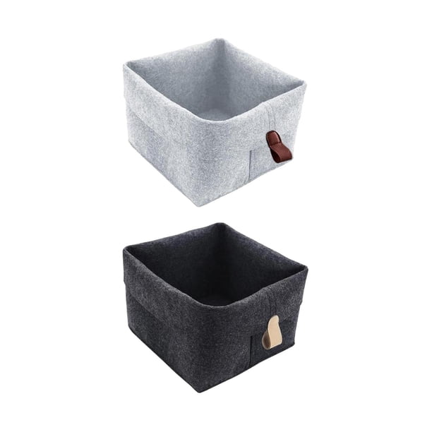2 cestas de almacenamiento de fieltro, cajas organizadoras de artículos diversos, contenedores para cocina, armario, lavandería, dormitorio, oficina, Soledad Cesta de almacenamiento