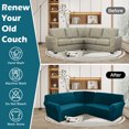 thumbnail image 7 of CJC 3-Piece Velvet Recliner Sofa Covers for 7 Seat, Stretch Corner Sofa Covers, L-Shaped Sectional Couch Slipcovers, 9 Colors, 7 of 7