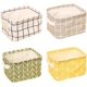 thumbnail image 1 of Storage Baskets Foldable Mini Square Natural Linen & Cotton Fabric Storage Bins Simple Desk Shelf Baskets Organizers - Set of 4 Organizer Storage Bags, 1 of 4