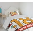 thumbnail image 4 of Ambesonne Digital Quilted Bedspread Set 2 Pcs, Eighteenth Birthday, Twin Size, Multicolor, 4 of 6