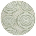thumbnail image 2 of HomeRoots 591581 8 ft. Artichoke Green, Brown & Beige Round Geometric Washable Indoor & Outdoor Area Rug, 2 of 5