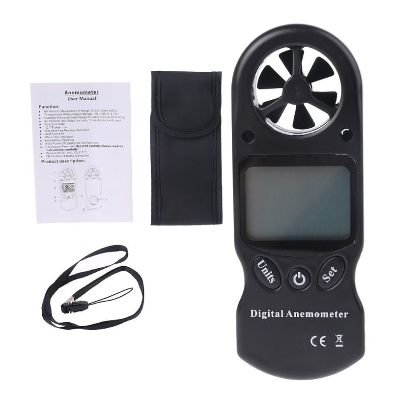 3 in 1 Digital Anemometer Thermometer Hygrometer Temperature Humidity