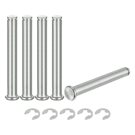 

5Set M10x80mm 304 Stainless Steel Cylindrical Shaft Snap Ring Locating Pin