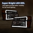 thumbnail image 5 of PIT66 Chevy Colorado Headlights, Fit for 2004-2012 GMC Canyon/2006 Isuzu i-280 i-350/2007-2008 Isuzu i-290 i-370 Clear Lens Chrome Housing Amber Reflector, 5 of 10
