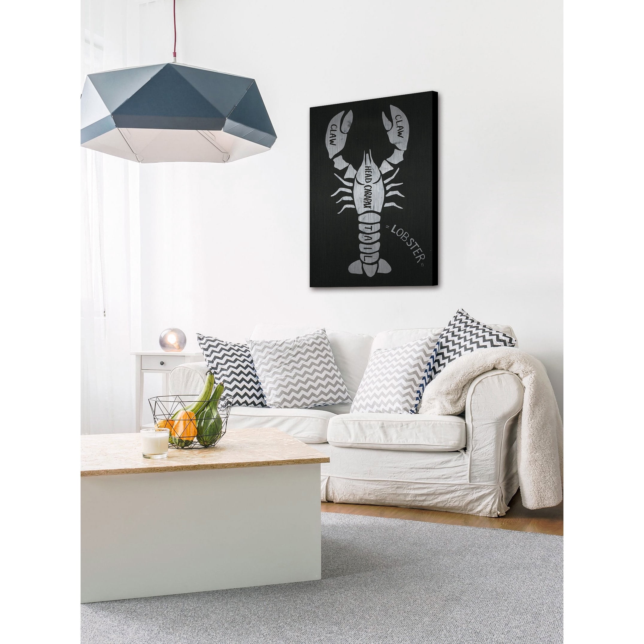 "Lobster Formation" Painting Art Print on Brushed Aluminum