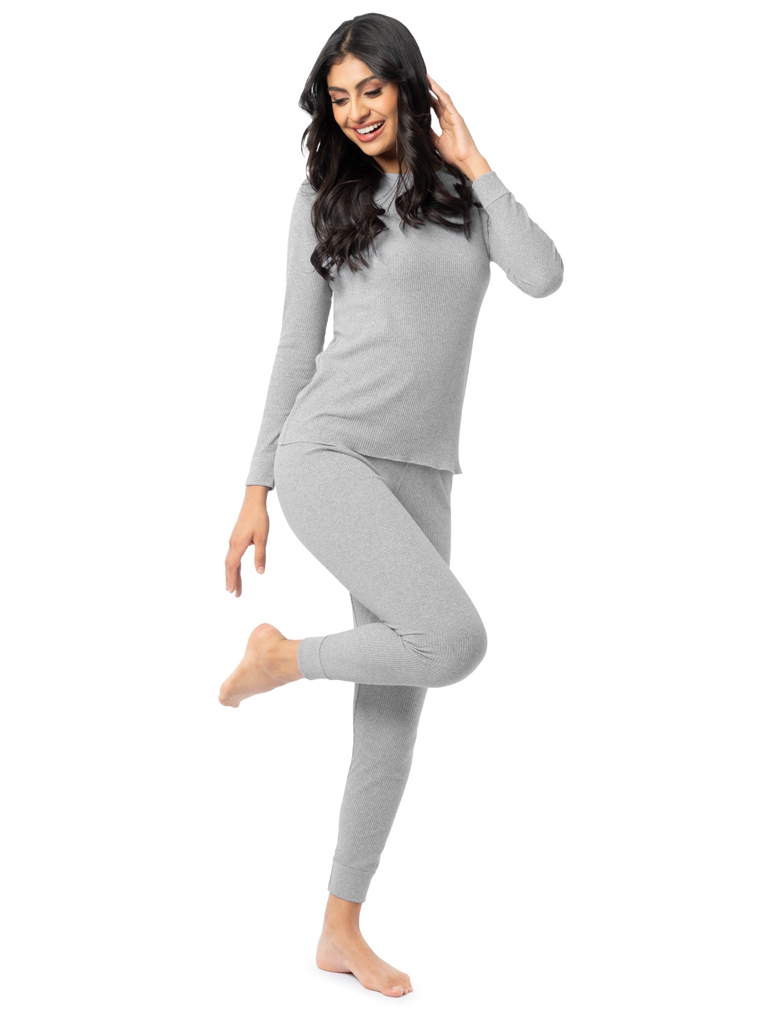 Fruit of the Loom Women's Recycled Waffle Thermal Top 2PK, Sizes XS-4XL