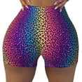 thumbnail image 2 of Goofa Leopard Neon Rainbow Gradient Printed Workout Shorts Women Seamless Scrunch Butt Lifting High Waisted Gym Booty Shorts Elastic Workout Shorts-X-Large, 2 of 8