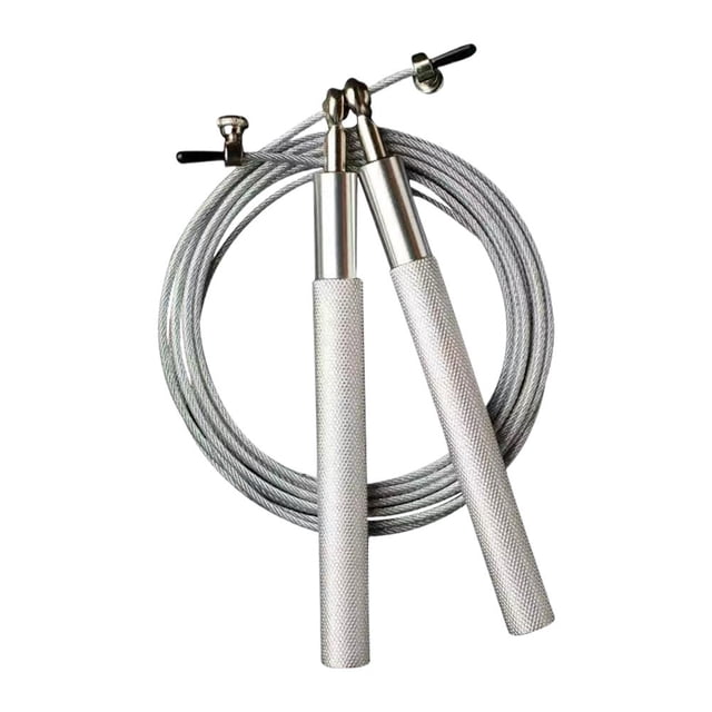 Corde à Sauter à Vitesse Réglable pour l'Entraînement Physique / Poignée en Alliage d'Aluminium et Fil d'Acier / Roulement à Billes Pivotant à 360° pour la Boxe, le HIIT, les Exercices Sportifs / Équipement de Gym à Domicile Sans Enchevêtrement, 10 Pi