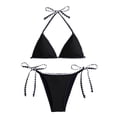 thumbnail image 5 of XIYON Womens Bikini Sets Womens Swimsuits Thong Micro Bikini Ditsy Floral Two Piece Sets Bathing Suit Color Block Bandeau Swim Top Beach Vacation 2026, 5 of 6