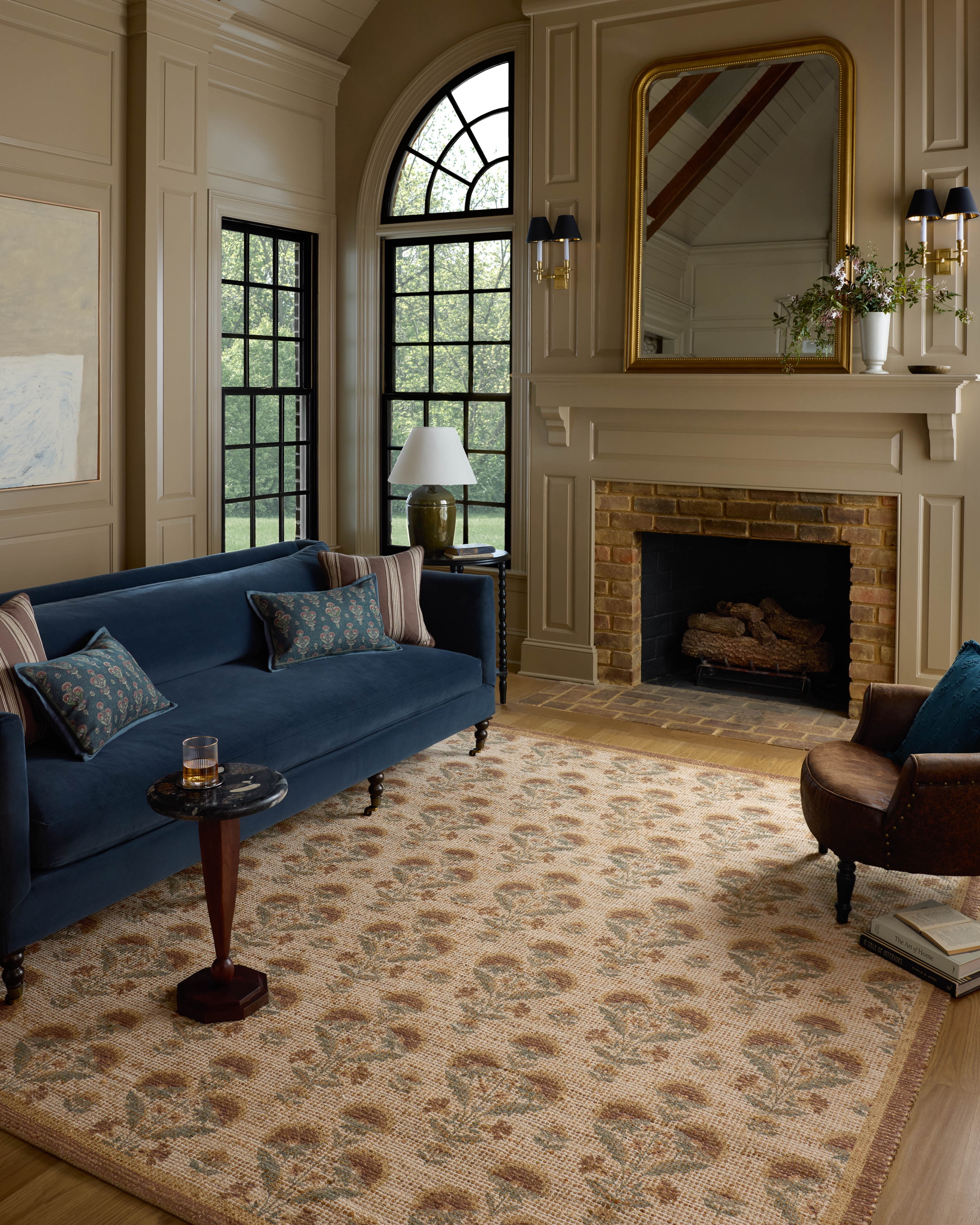 Chris Loves Julia x Loloi Rue Wheat / Sage 3'-6" x 5'-6" Accent Rug