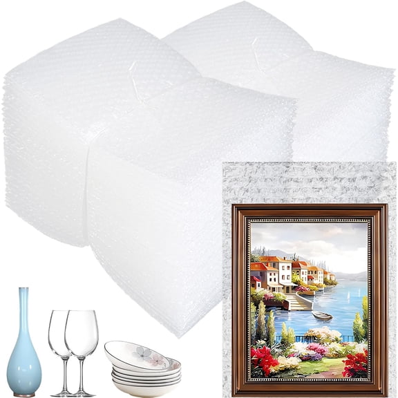 200 Pack Clear Bubble Pouches, 6x8 Inch Double-Sided Wrap Bags for Packing, Moving, Storage