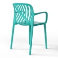 thumbnail image 5 of WestinTrends Playa 5-Piece Outdoor Square Patio Dining Table Set with Stackable Patio Dining Chairs, Turquoise, 5 of 15