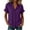 #216-Purple, variant on Short Sleeve Shirts for Women Solid Color Notch Collar Shirts with Ruffle Cuffs Lightweight Casual Tops for Spring Summer Daily Wear