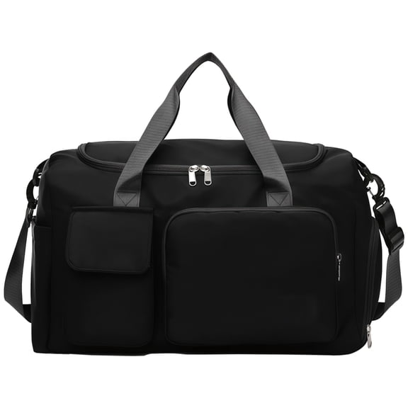 Heavy Duty Gym Bag Black, Workout Bag for Women and Men, Oxford Training Duffel with Shoe Compartment, Dry Wet Separation, Weight Backpack for Training, Great for Travel and Swimming