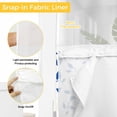 thumbnail image 3 of Blue Leaves No Hooks Shower Curtain with Snap-in Liner American Pastoral Spring Farmhouse Leaf Shower Curtains for Bathroom, Waterproof, Easy Install, Washable 72"x78", 3 of 9