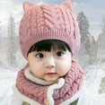 thumbnail image 1 of Kids Winter Knitted Hat and Fleece Neck Warmer Scarf Set for Boys Girls Age 5-10, 1 of 8