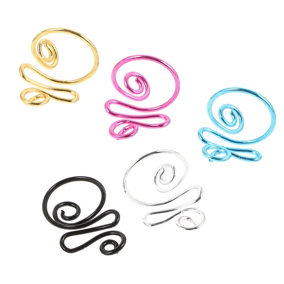 Mobutofu 5Pcs Adjustable Braided Crochet Rings for Finger with Assorted Colors and Durable Metal