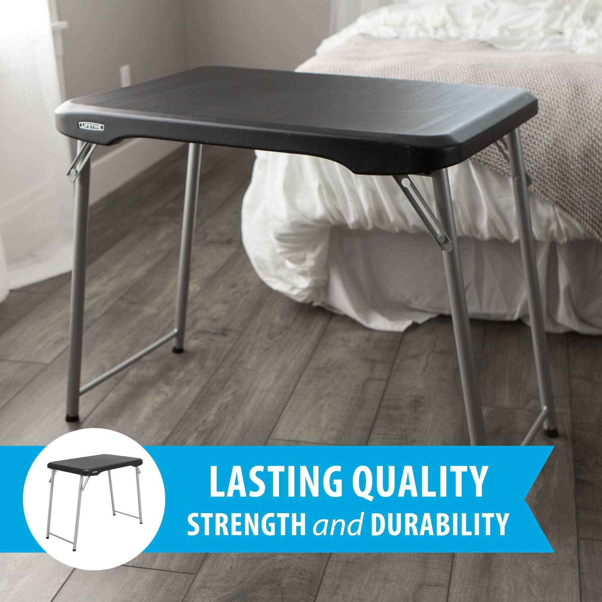 Lifetime 30-Inch Personal Rectangle Folding Table, Black photo 3