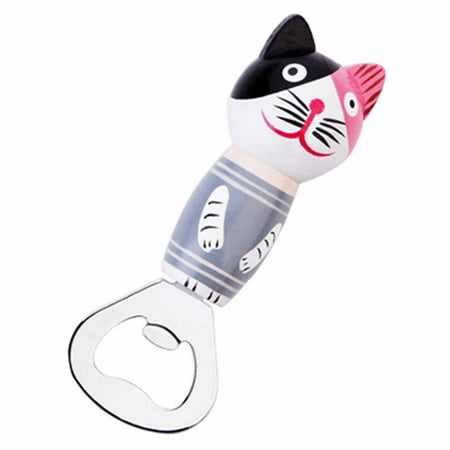 

Sanwood Bottle Opener Cartoon Pattern Labor-saving 4 Colors Magnet Bottle Can Opener for Home Kitchen Tool