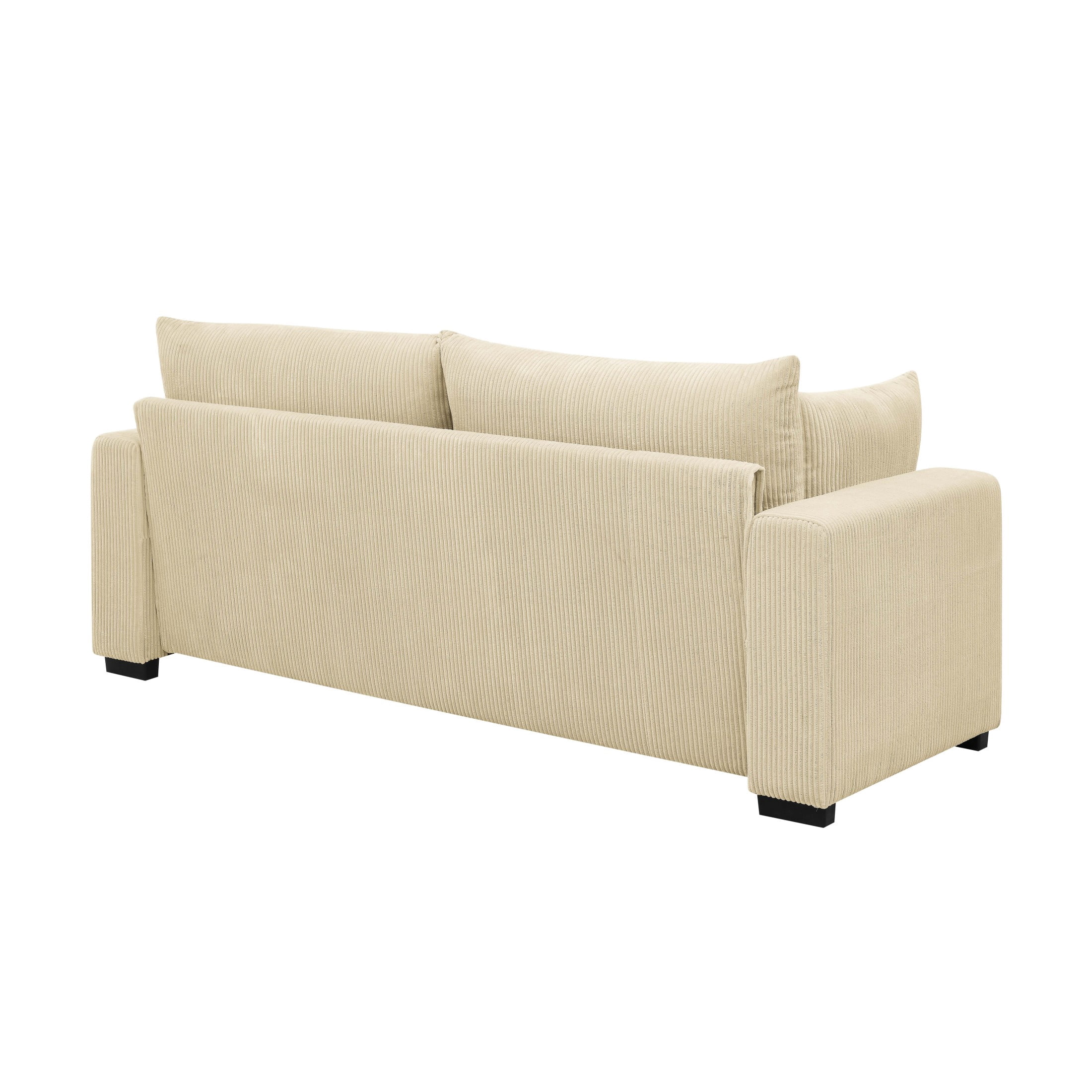 Aukfa 89" Corduroy Sofa, Comfy 3 Seater Couch for Living Room, Small Space, Apartment, Beige