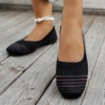 thumbnail image 2 of Willtoo Fashion Loafers for Women Casual Spring Summer Breathable Knitted Round Toe Low Tops Canvas Shoes Slip On Flats Walking Shoes Non Slip Play Sneakers Loafers for Work Nurse, 2 of 5
