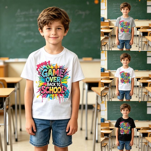 KDFJPTH T Shirts for Kid Trendy Boys Short Sleeve Graphic Tee School Back To School Ready Comfortable Top With Round Neck Toddler Tshirts