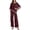 F96 Wine, variant on Likimi Two Piece Sets For Women Sequin Solid Color Sleeveless Crew Neck Tops With Wide Leg Pants Breathable Outfit Set Black Size S