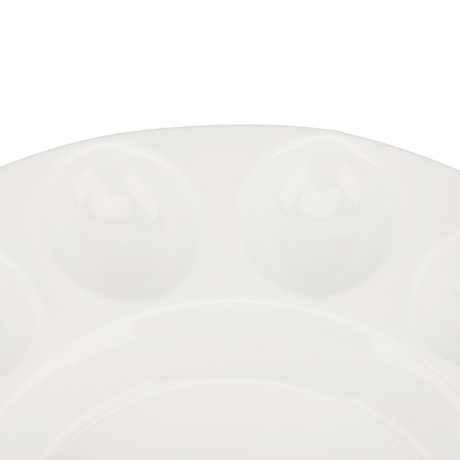 M Buder White Ceramic Deviled Egg Platter - 12 Slots Elegant Egg Tray for Easter Party and Kitchen Use, 12.2 x 11.8 x 2.4 inches / 31 x 30 x 6 cm
