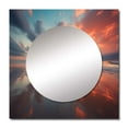 thumbnail image 2 of Designart "Beach Photo Seaside Simplicity III" Landscapes Square Mirror For Wall Decor - Large Coral Square Mirror Printed Wall Decor - Coastal Square Living Room Mirror, 2 of 5