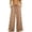 Khaki, variant on FchengtaiS Womens Summer Boho Pants Cotton Linen Floral Cutout Wide Leg Pants Elastic Waist Casual Palazzo Trousers with Pockets
