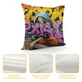 thumbnail image 4 of COMIO Hippie Graffiti Style Throw Pillow Covers Hip Hop Decor Cushion Covers for for Couch Sofa Graffiti Graphic Street Culture Grunge Art Decorative Pillowcases Outdoor Pillows Covers, 4 of 5