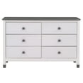 thumbnail image 6 of 3-Pieces Bedroom Sets, Full Size Platform Bed with Nightstand and Storage Dresser for Bedroom Living Room Easy Assembly, White+Gray, 6 of 7