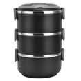 thumbnail image 4 of Stackable Lunch Box, Portable Handle Thermal Lunch Box Three Layers  For Picnic For Camping For School Black,Red, 4 of 8