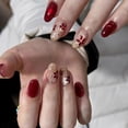 thumbnail image 2 of Artificial Nails Wine Red Shinier Finish for Parties Quick Press Fit Design, 2 of 6