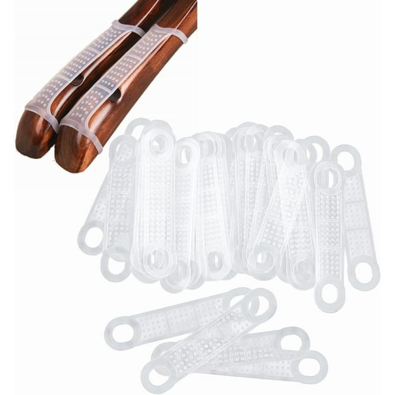 50 Pcs Clear Non-Slip Rubber Clothes Hanger Grips Transparent Strips Clothes Rack Pads for Wood Plastic Hangers Home Stores Usecs