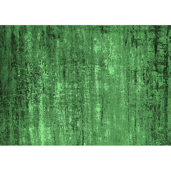 Ahgly Company Indoor Rectangle Oriental Emerald Green Industrial Area Rugs, 6' x 9'