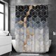 thumbnail image 1 of Cortina de ducha impermeable de baño geométrico moderno, 1 of 2