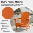 thumbnail image 5 of JUSTLET Adirondack Chair, 4PC Plastic Folding Outdoor Patio Chairs, Outside HDPE Chairs for Lawn, Yard, Orange, 5 of 9