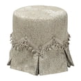 thumbnail image 1 of Polly Touffeté Ronde Vanité Tabouret Plissé Jupe Sarcelle Beige, 1 of 9