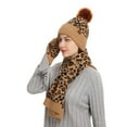 thumbnail image 5 of Floleo Women's 3 PC Set Thick Hat Winter Knitted Warm Comfortable Gloves,Fashion Hat,Soft Scarf Outdoor Hat Set(Khaki,Free Size), 5 of 5