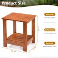thumbnail image 5 of Ktaxon Outdoor Wood Side Table, Small Square Patio Coffee Table Accent Table, Weather Resistant End Table for Indoor Outdoor Balcony Lawn Pool, Teak Finish, 5 of 7