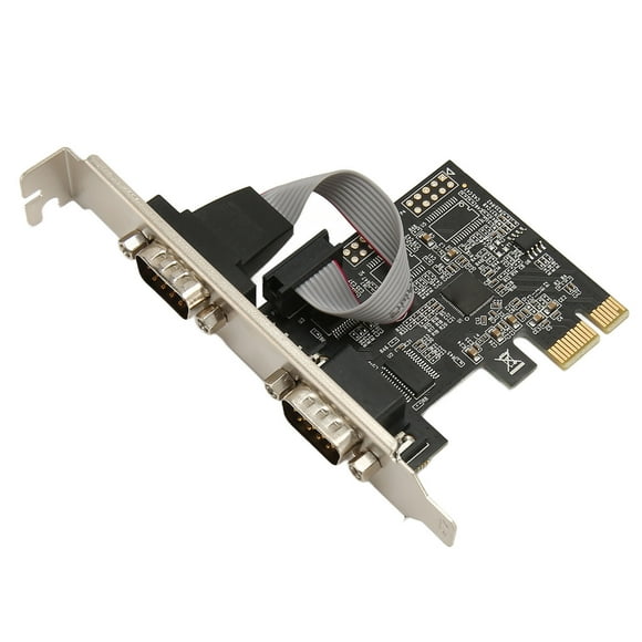 PCI Express RS 232 DB9 Serial Port Card, PCIe Serial Expansion Card Widely 2 Port Multi System Support PCB Seamless Connection Practical for POS System