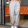Pantalons pour Femmes Style de Rue Mode Design Multi-Poches Salopettes Taille Basse Pantalons de Sport Blanc G