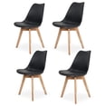 thumbnail image 1 of Sillas de Comedor Modernas con Asiento Acolchado de Diseño Minimalista Tipo Eames Pedestal - Sillas Ergonomicas Acojinadas con Estructura de Madera Ideales para Interior Set de 4 Piezas, 1 of 5