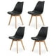 thumbnail image 1 of Sillas de Comedor Modernas con Asiento Acolchado de Diseño Minimalista Tipo Eames Pedestal - Sillas Ergonomicas Acojinadas con Estructura de Madera Ideales para Interior Set de 4 Piezas, 1 of 5