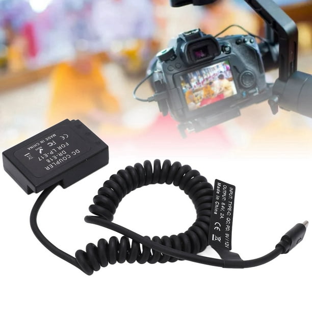 Batería ficticia decodificada, Último Cable de 35-90 cm más Larga Duración de la Batería Tipo C 9V /12V LP-E17 Batería ficticia para cámae m3 m5 m6